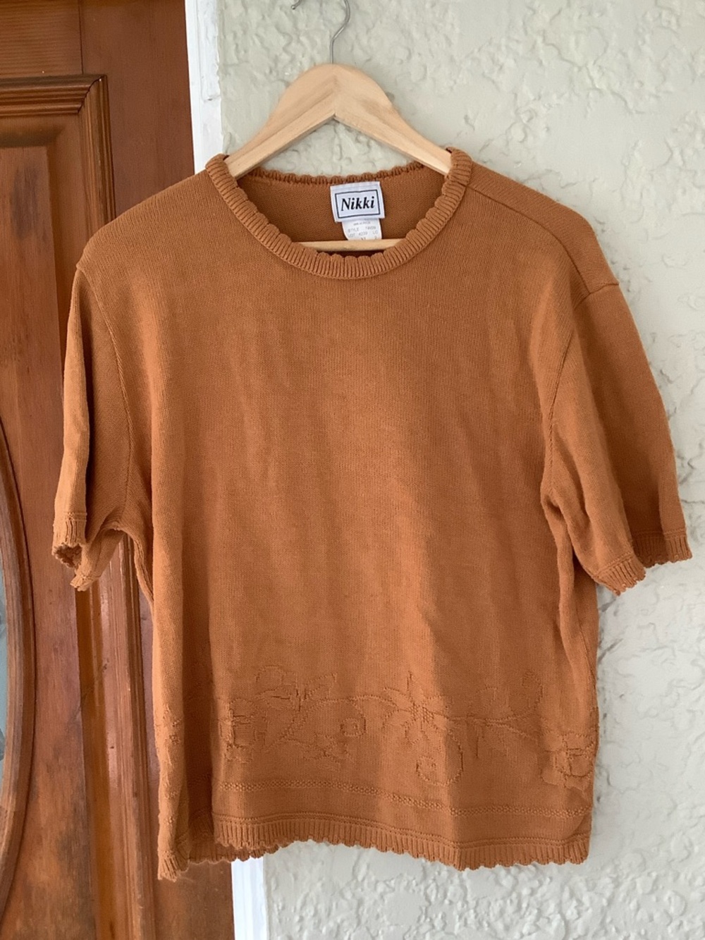 Nikki Short Sleeve Crewneck Top - Rust